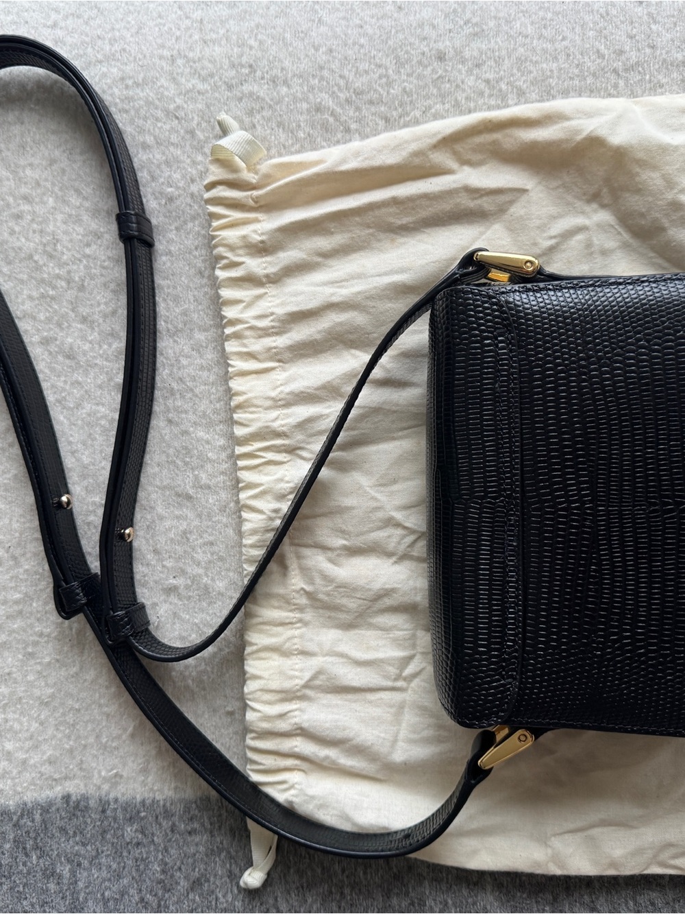A.P.C. Grace Mini Bag Black Embossed Lizard - Picture 4 of 7